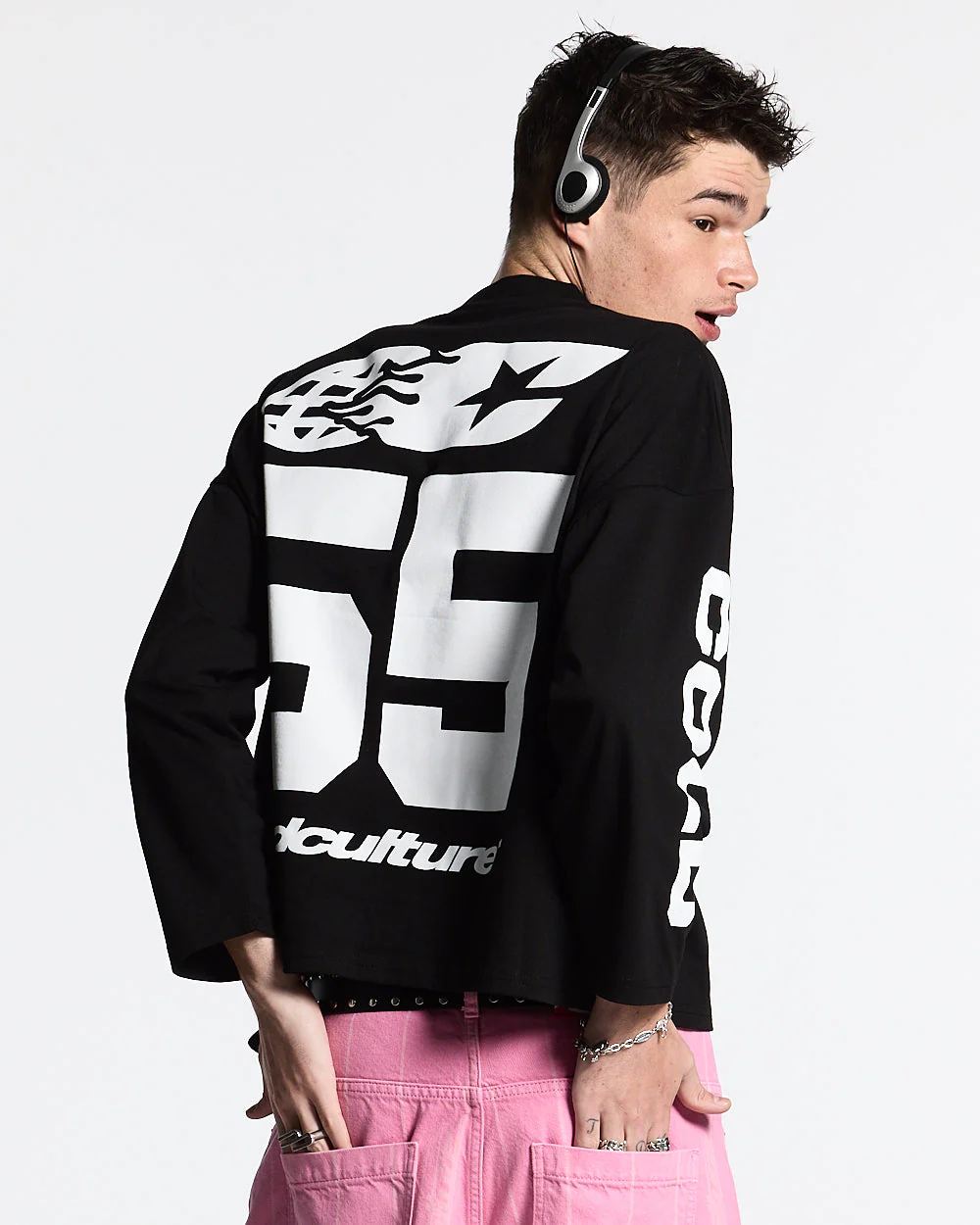 55 FLAMES LONGSLEEVE BLACK - Image 3