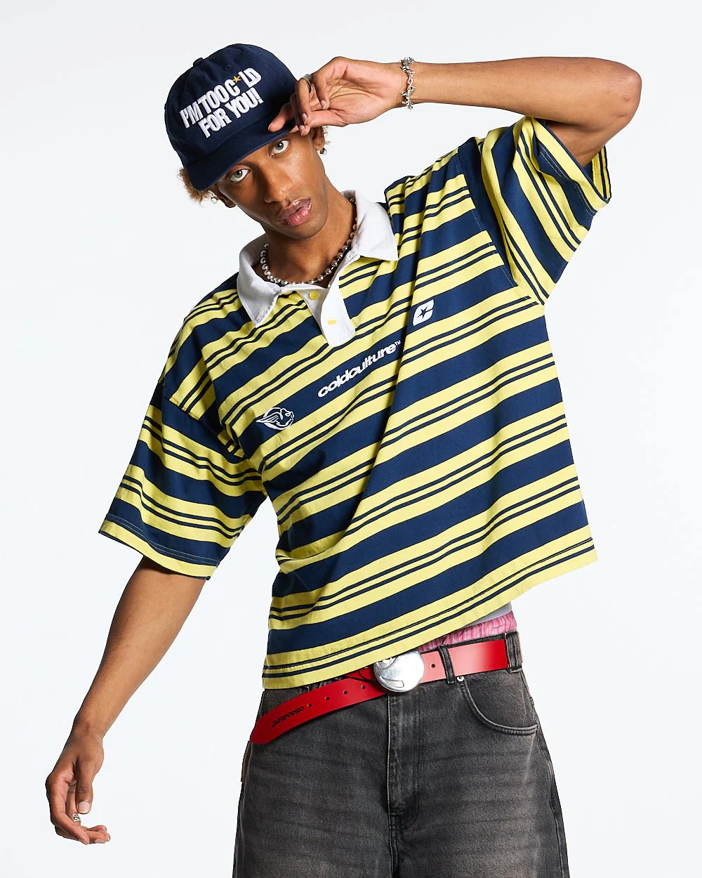 AEROSTRIPES POLO YELLOW/BLUE - Image 4