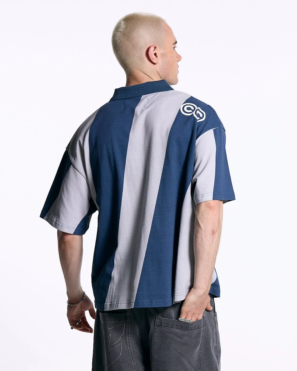 ASLANT STRIPES POLO TEE BLUE - Image 4