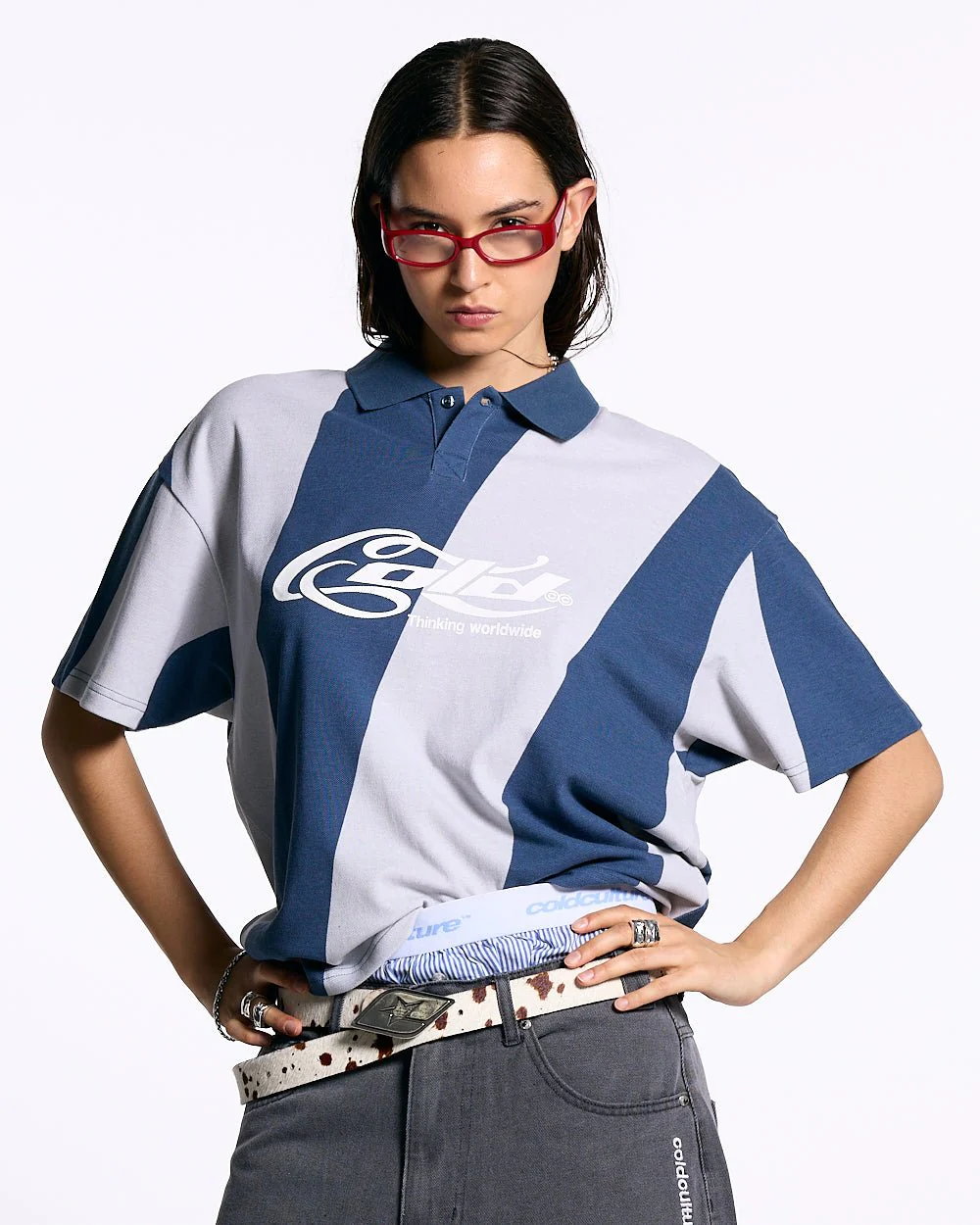 ASLANT STRIPES POLO TEE BLUE - Image 5