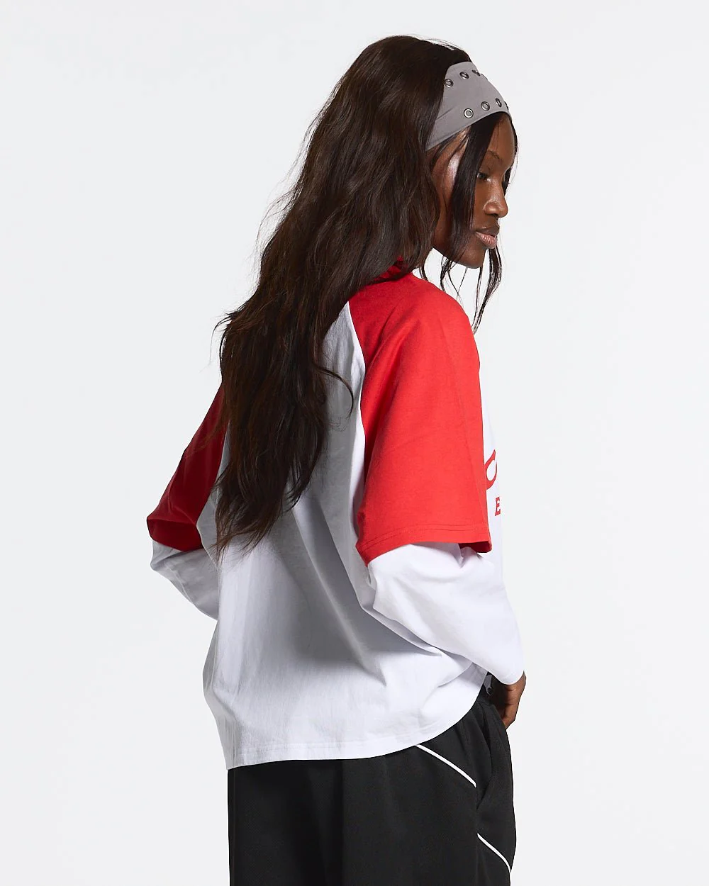 BASEBALL DOUBLE SLEEVE TEE WHITE/RED - Image 6