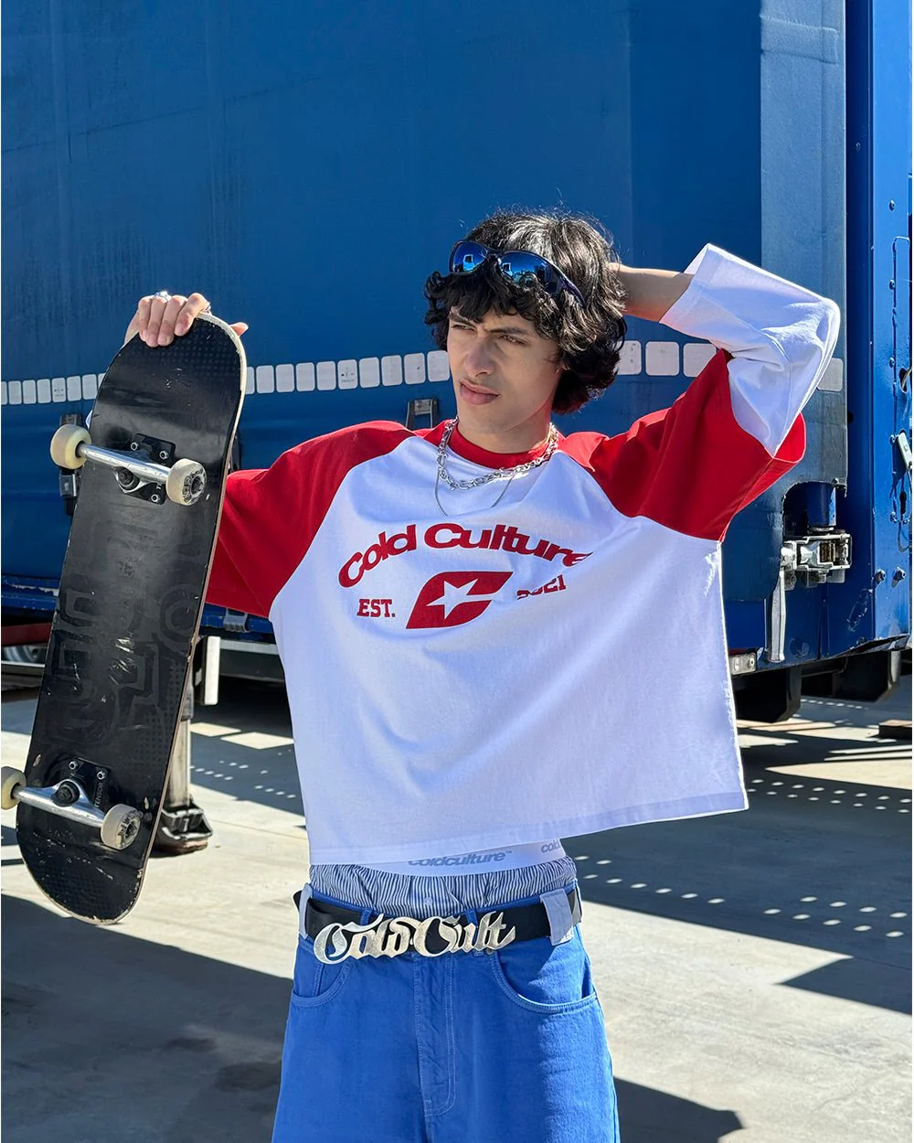 BASEBALL DOUBLE SLEEVE TEE WHITE/RED - Image 7