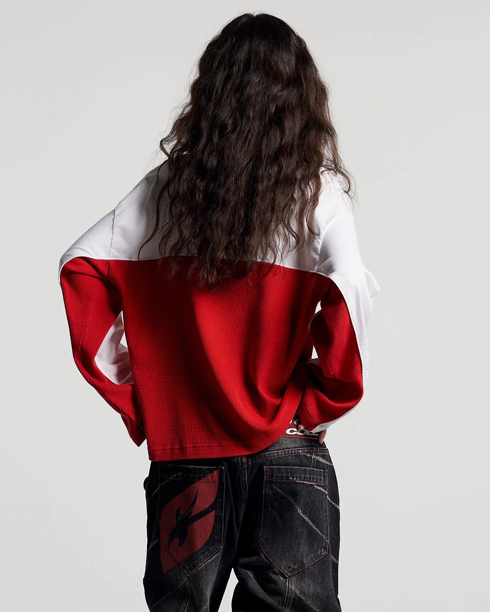 BICOLOR WAFFLE LONGSLEEVE RED & WHITE - Image 6