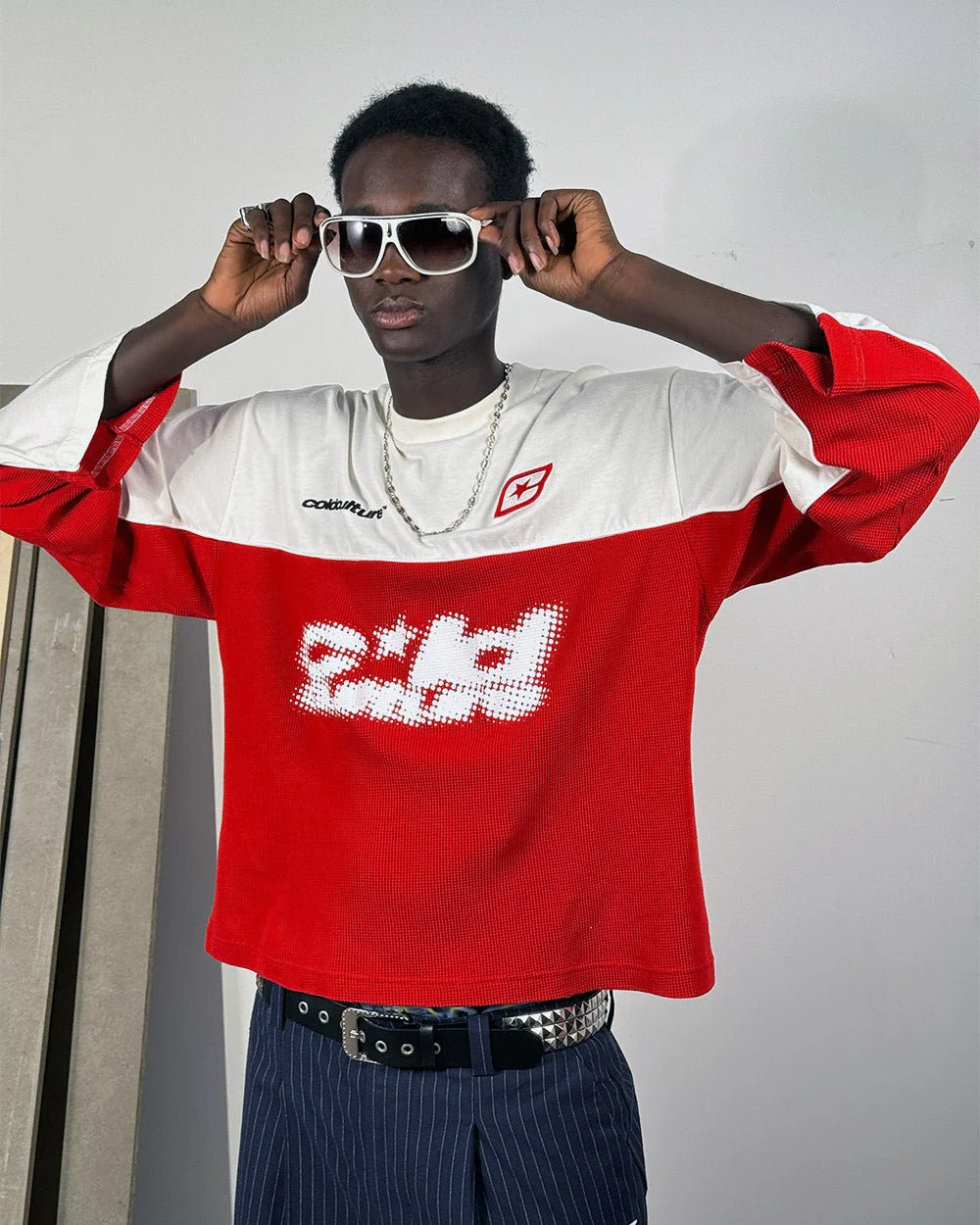 BICOLOR WAFFLE LONGSLEEVE RED & WHITE - Image 7