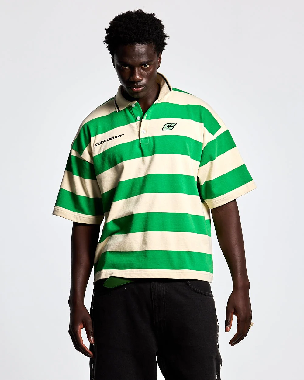 BIG STRIPES POLO T-SHIRT ARCADIAN GREEN - Image 3