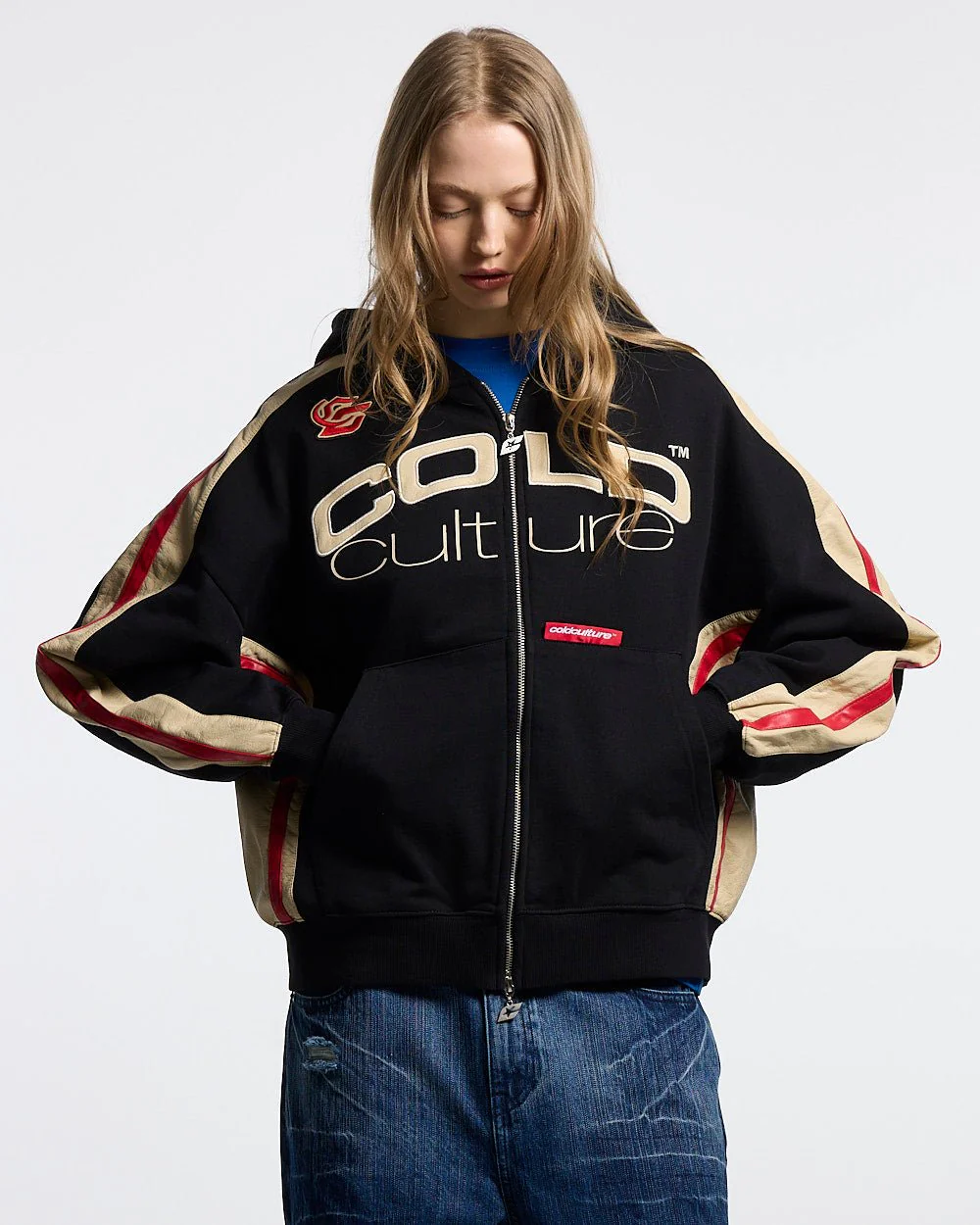 BIKER ZIP HOODIE BLACK - Image 5
