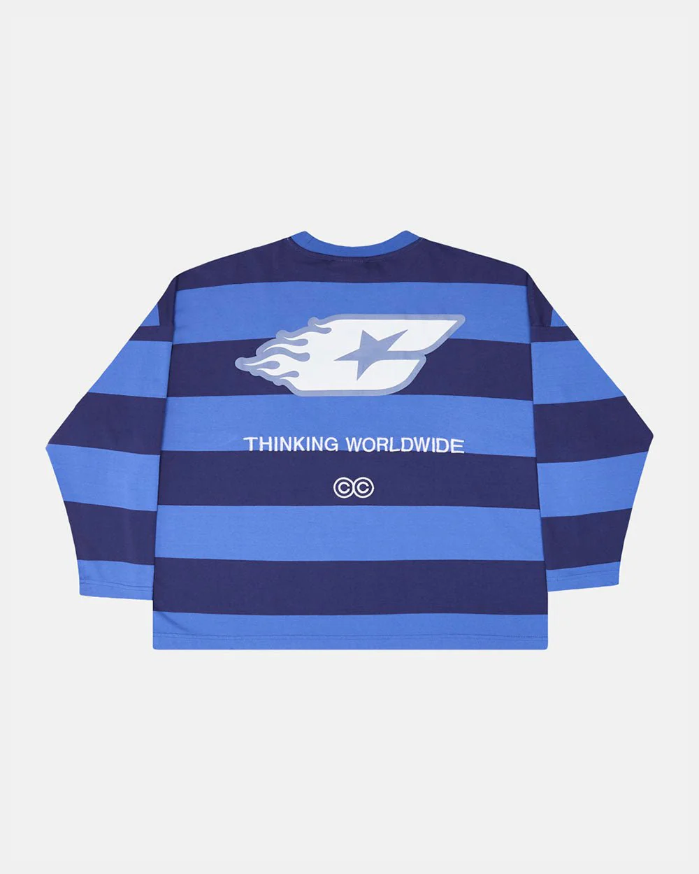 BURNIN STRIPES LONGSLEEVE BLACK AND BLUE