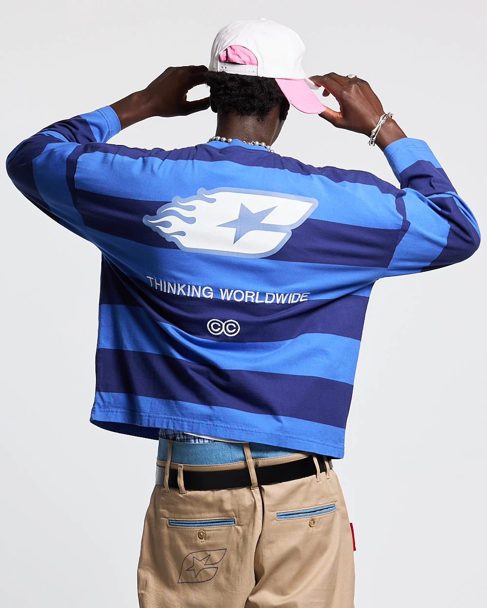 BURNIN STRIPES LONGSLEEVE BLACK AND BLUE - Image 3