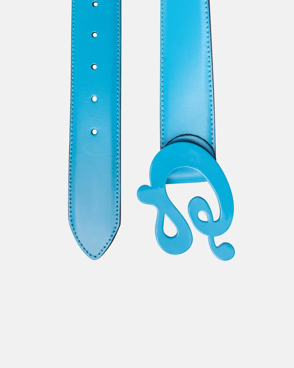 C CURL LEATHER BELT BLUE - Image 2