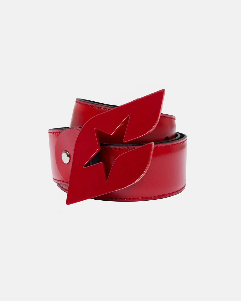 C STAR LEATHER BELT RED