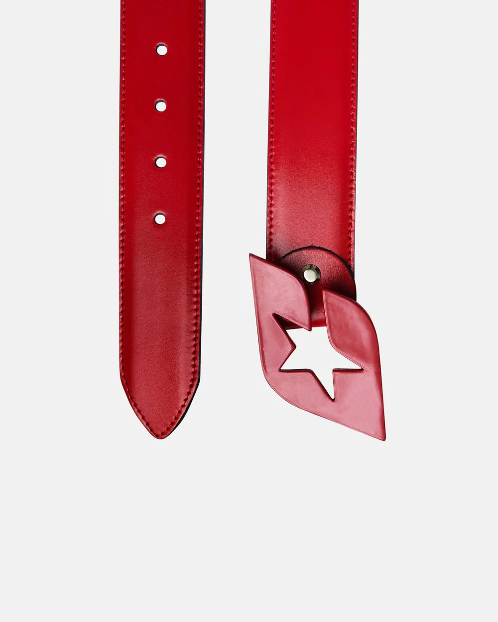 C STAR LEATHER BELT RED - Image 2