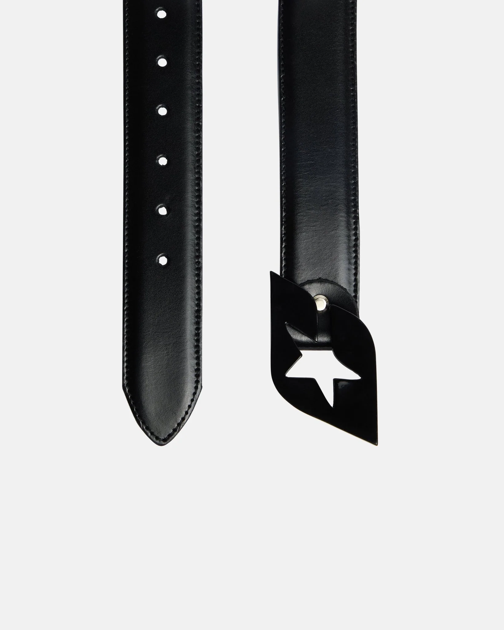 C STAR LEATHER BELT BLACK - Image 2