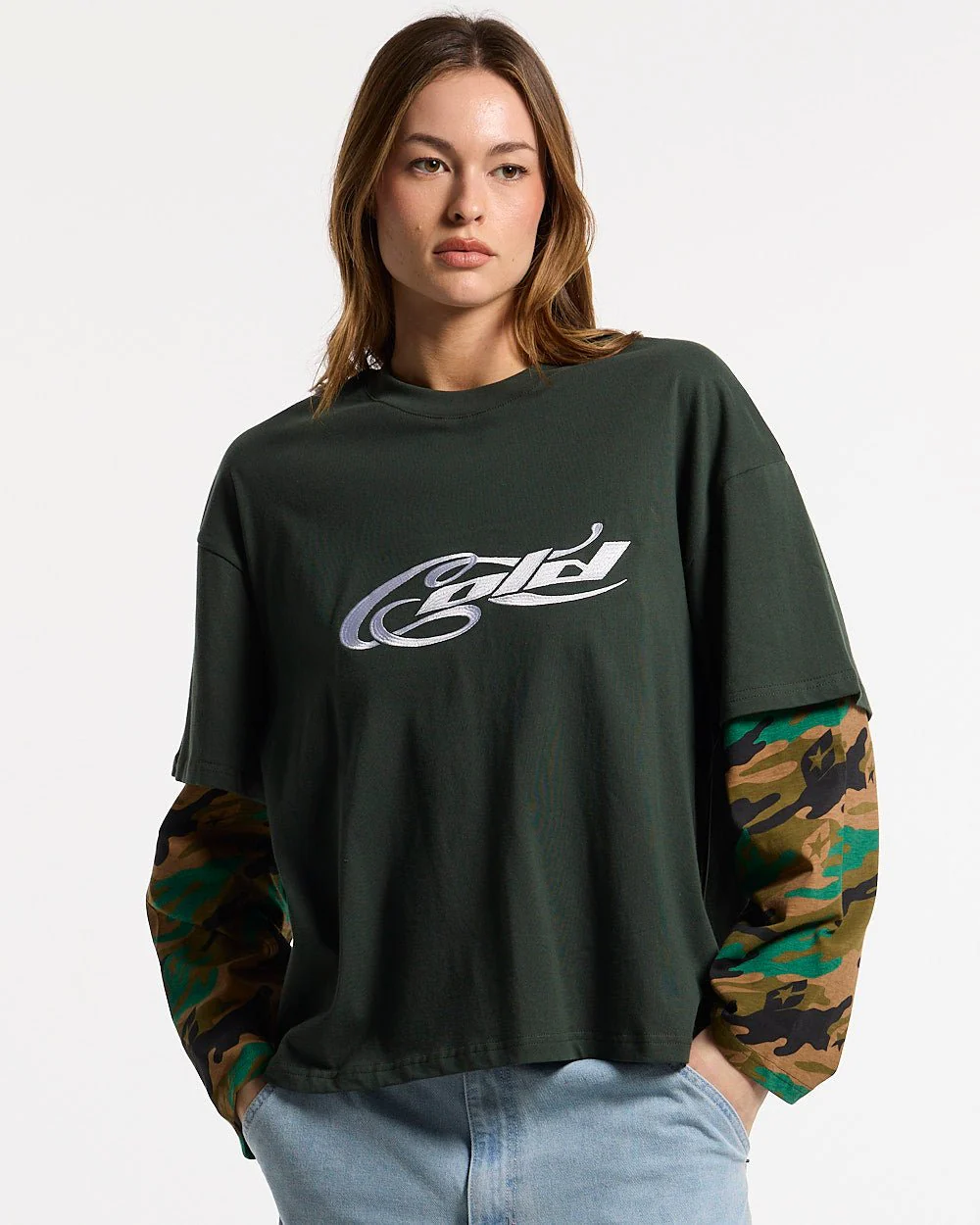 CAMO DOUBLE SLEEVE TEE DEEP FOREST - Image 5