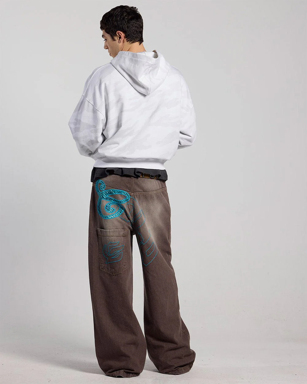 CAMO ZIP HOODIE GREY - Image 4