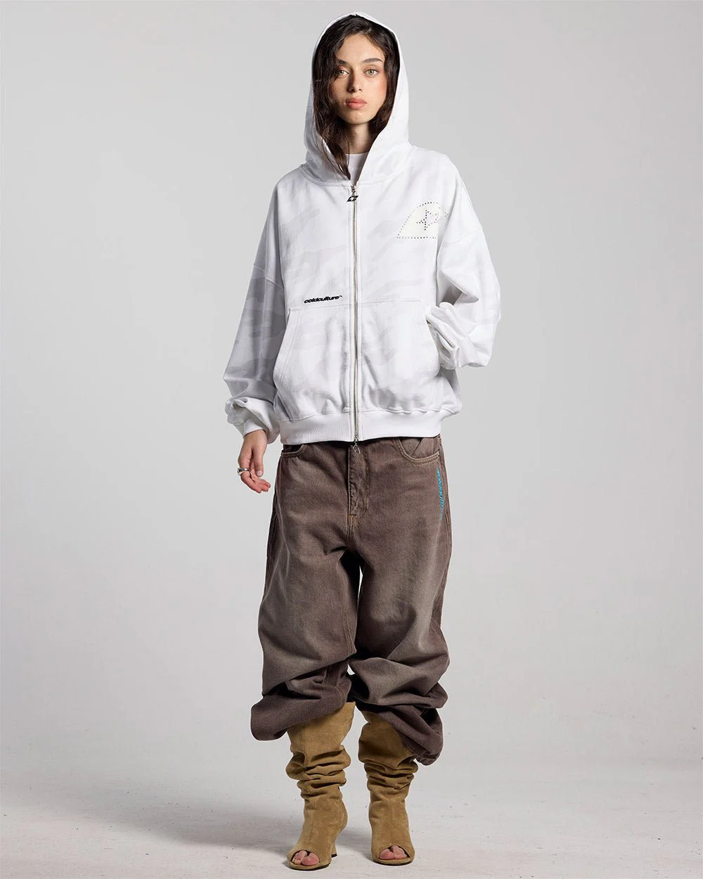CAMO ZIP HOODIE GREY - Image 5