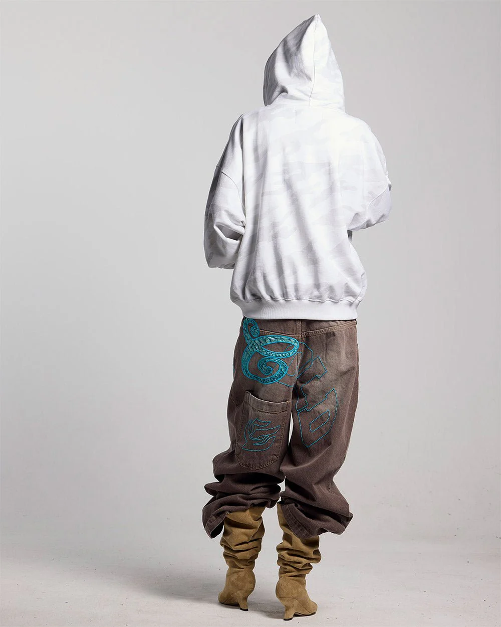 CAMO ZIP HOODIE GREY - Image 6
