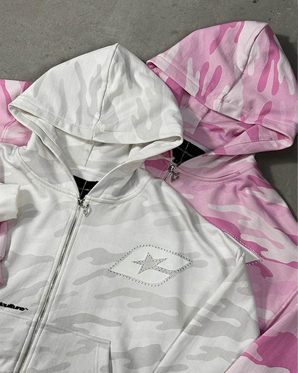 CAMO ZIP HOODIE GREY - Image 8