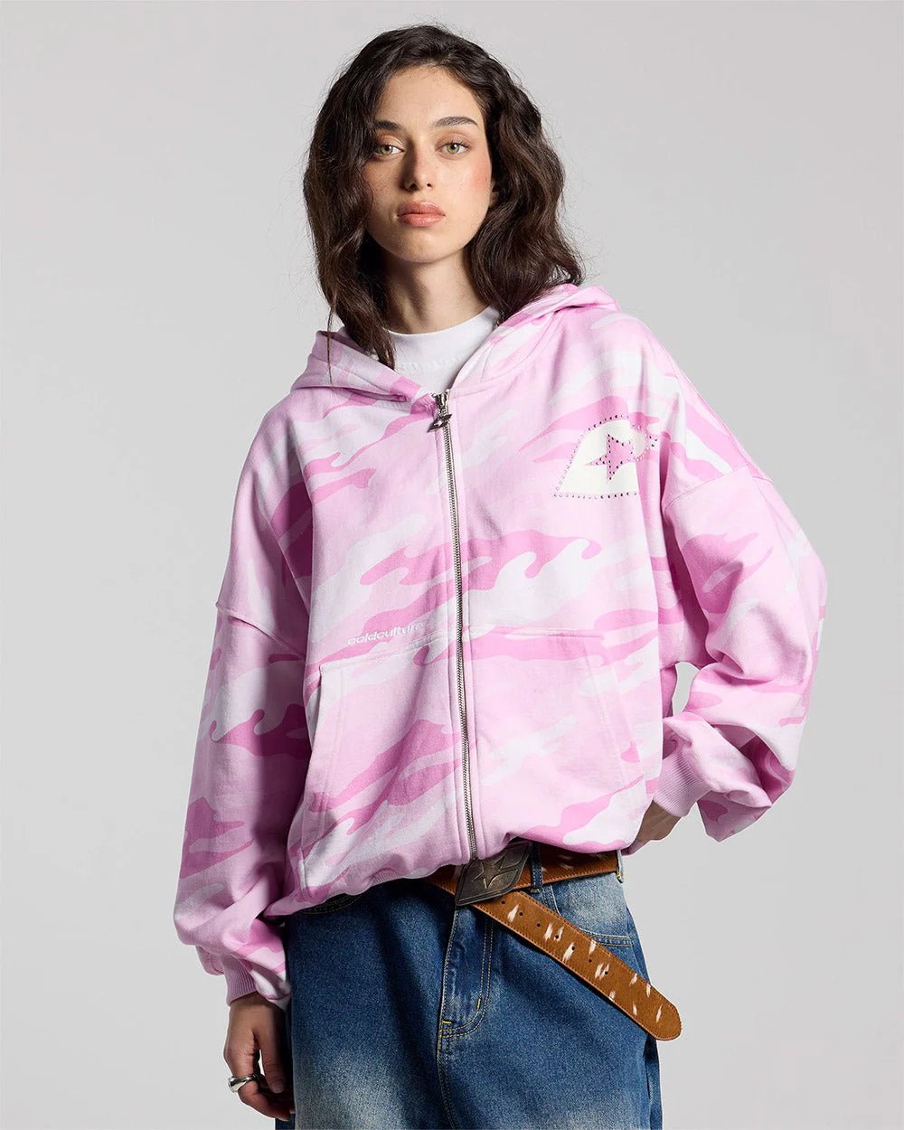 CAMO ZIP HOODIE PINK - Image 5