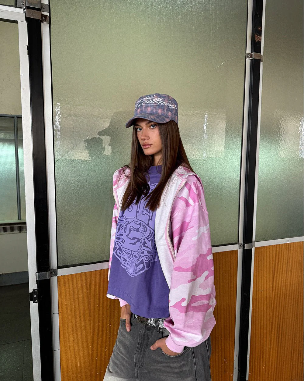 CAMO ZIP HOODIE PINK - Image 7