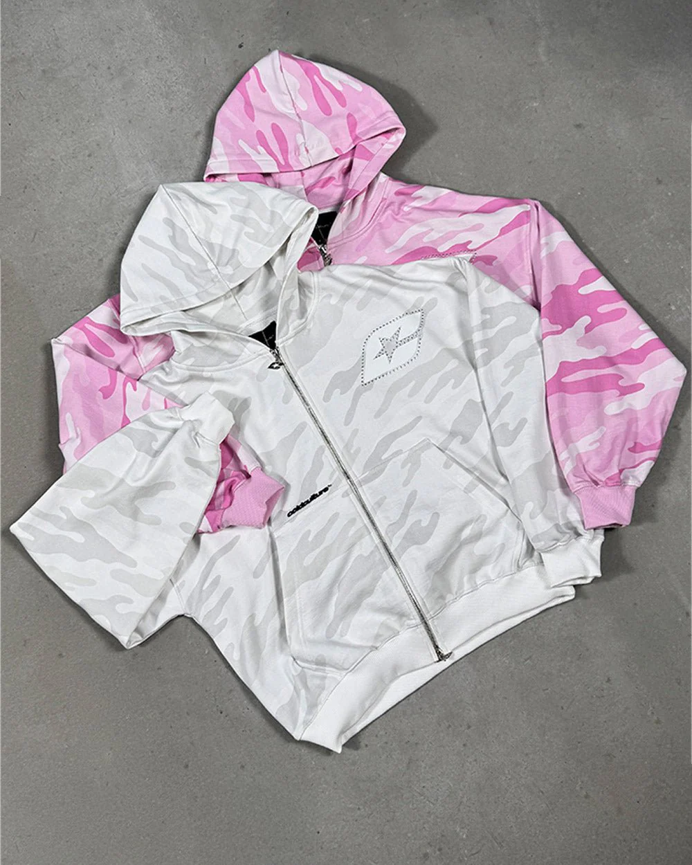 CAMO ZIP HOODIE PINK - Image 8