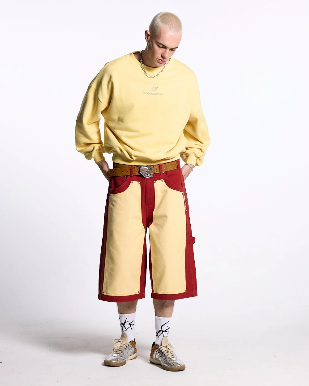 CARPENTER PANELS SHORTS BURGUNDY AND VANILLE - Image 6