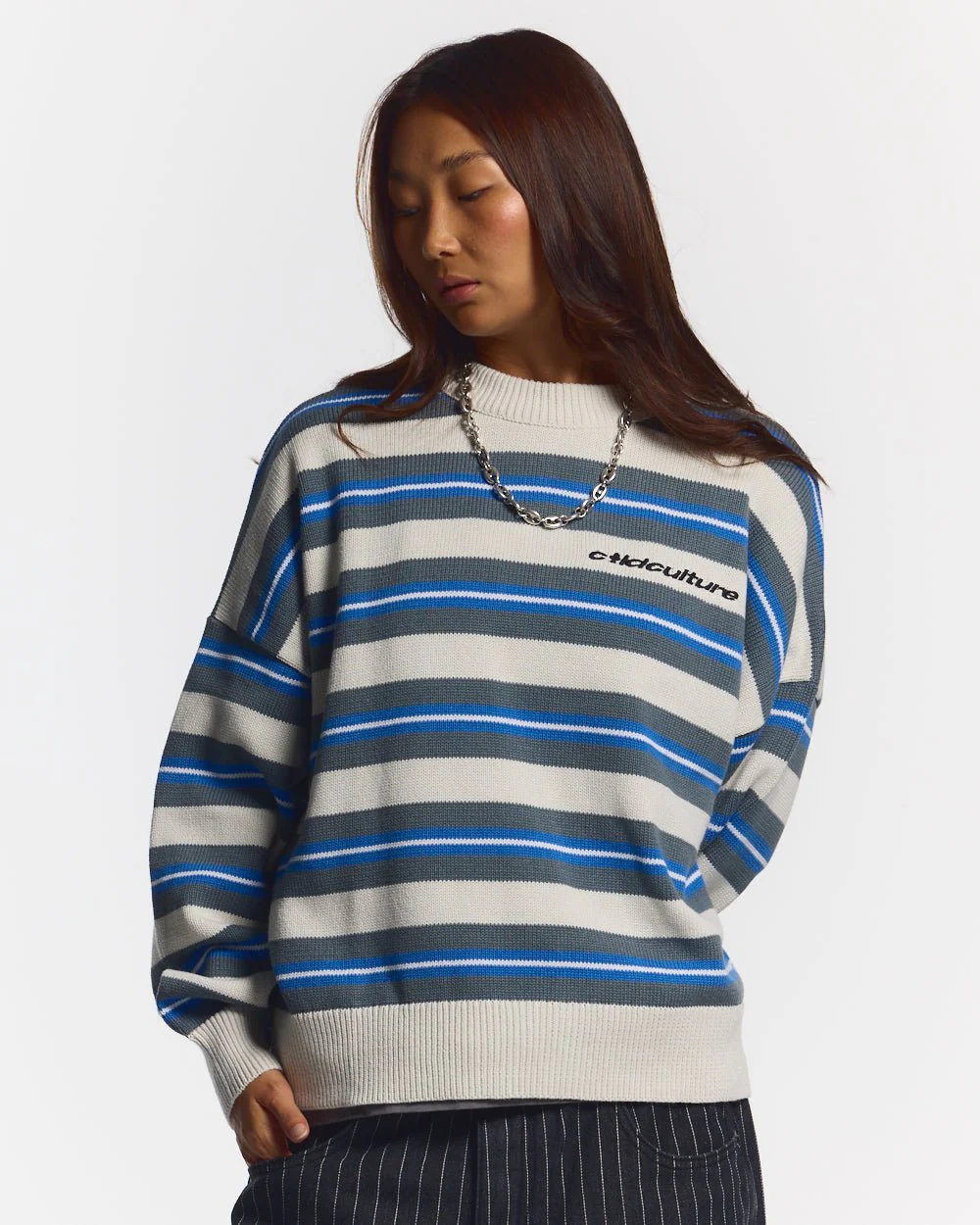 CASINO STRIPES KNIT WHITE MIST - Image 5