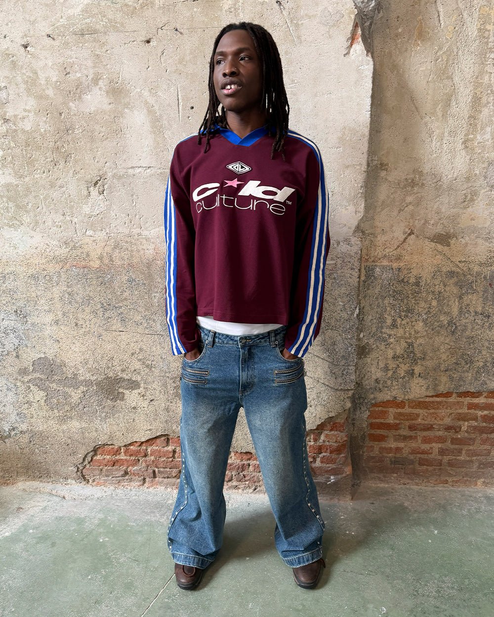 CLASSIC RAW POLO LONGSLEEVE BURGUNDY - Image 5