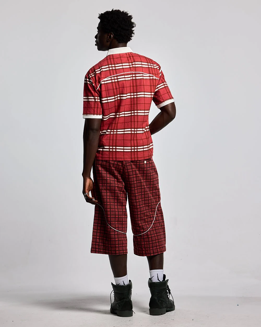 CRIMSON PLAID POLO TEE - Image 6