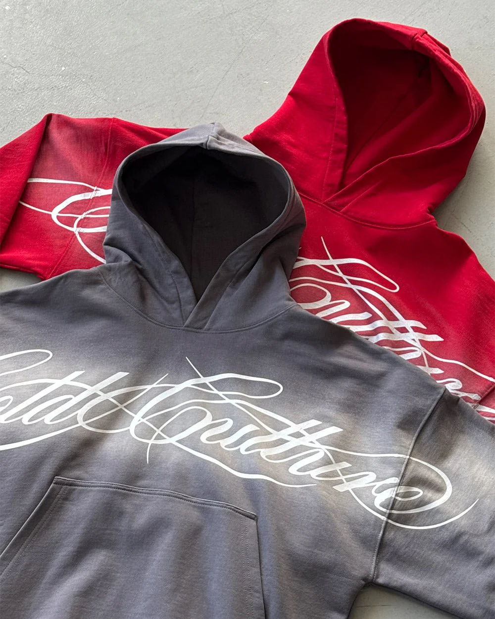 CROSSED SCRIPT HOODIE RED - Image 8