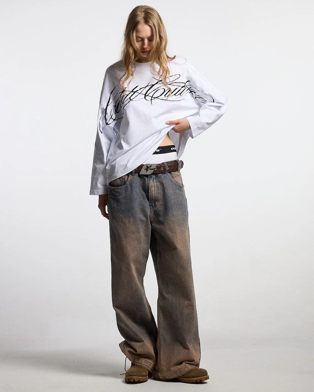 CROSSED SCRIPT LONGSLEEVE 2.0 WHITE - Image 6