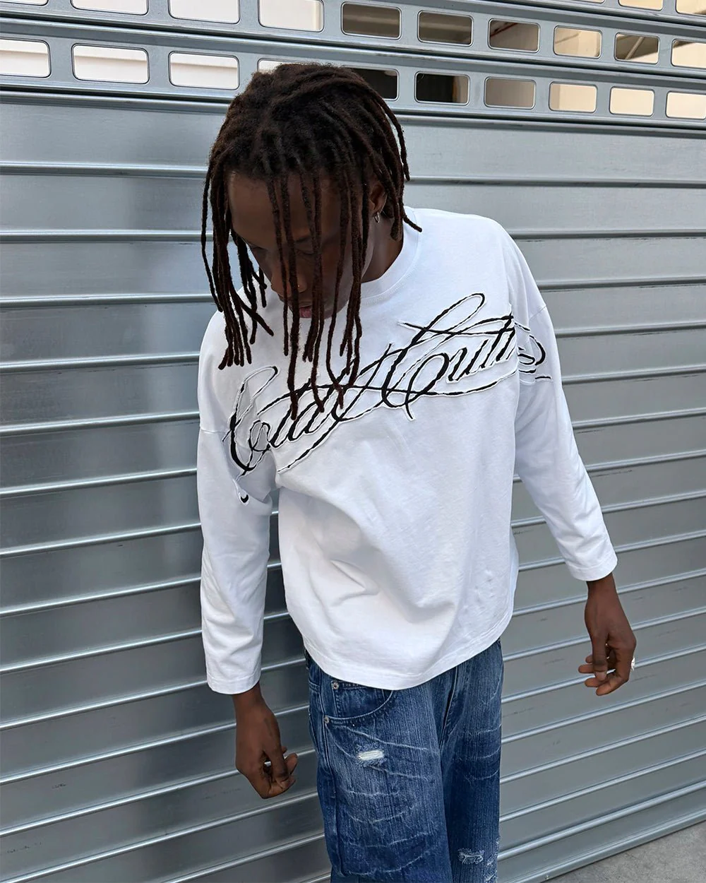 CROSSED SCRIPT LONGSLEEVE 2.0 WHITE - Image 8