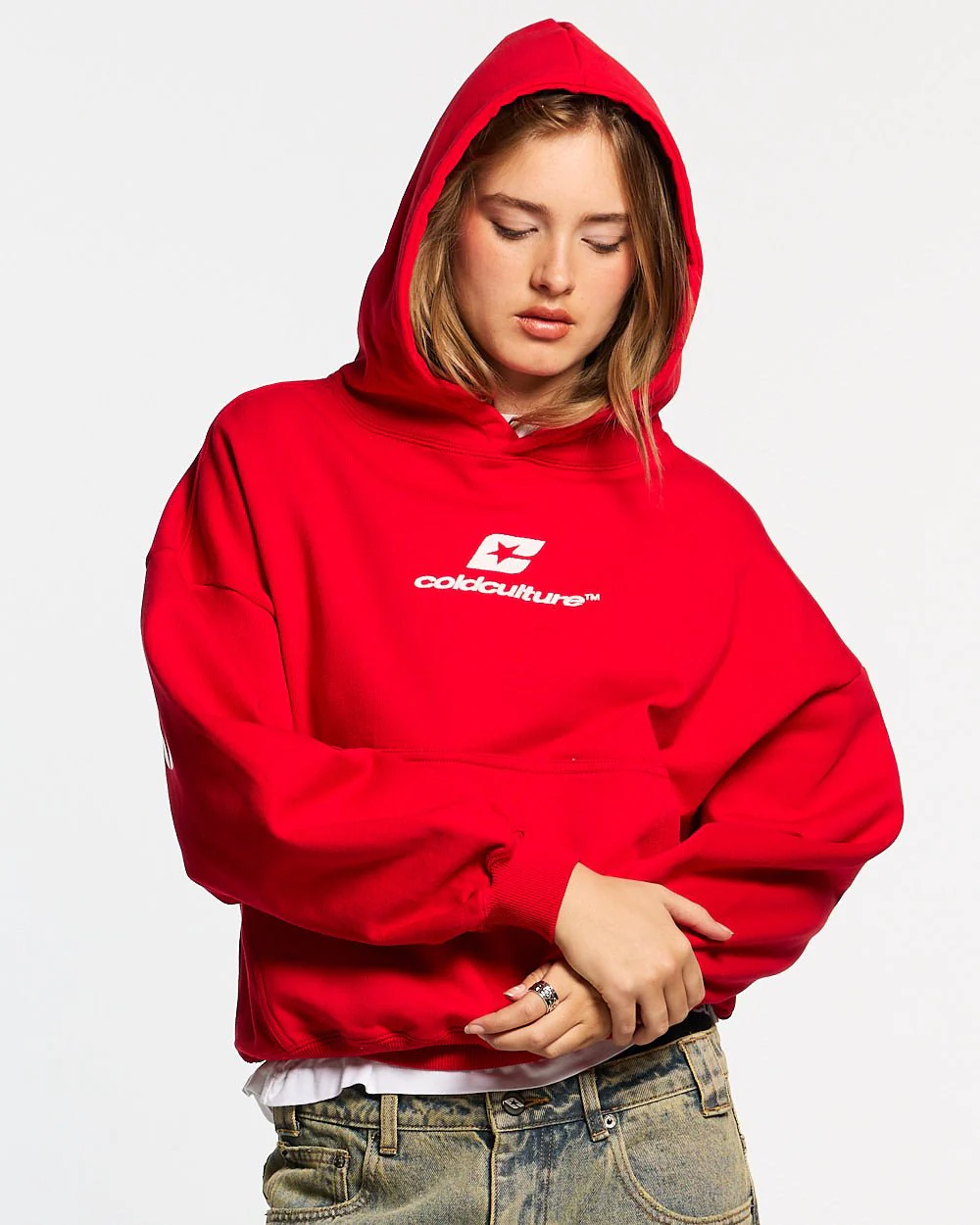 CURVED HOODIE RED - Image 6