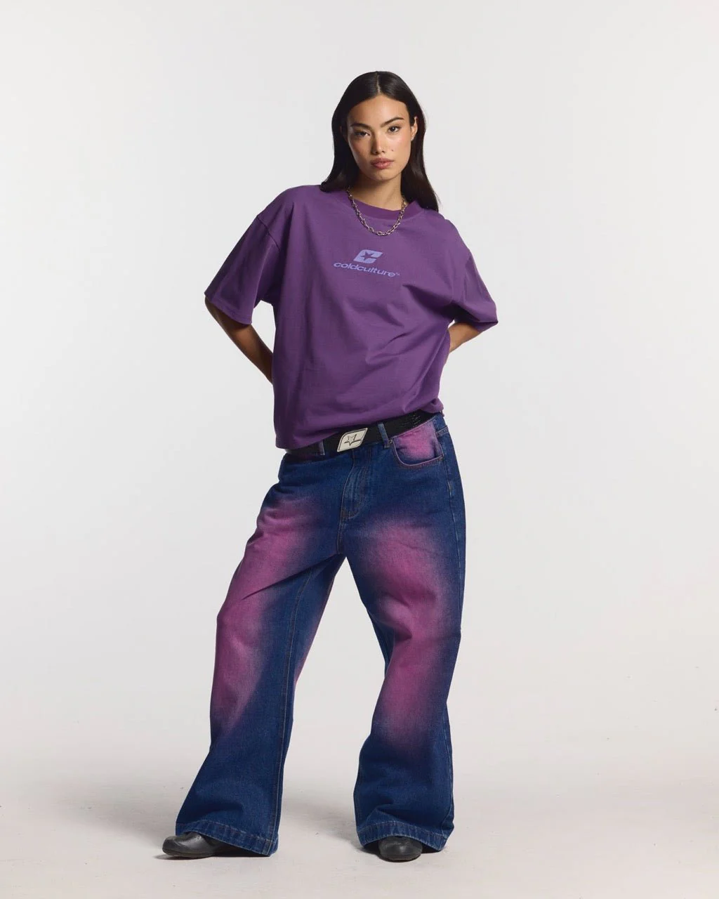 CURVED TEE BURGUNDY & PURPLE - Image 6