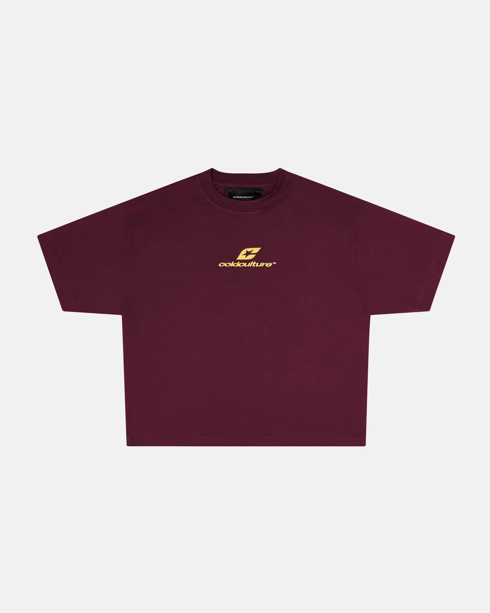 CURVED TEE BURGUNDY & YELLOW - Image 2