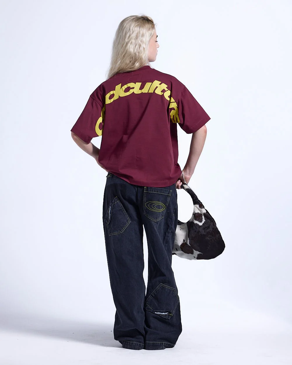 CURVED TEE BURGUNDY & YELLOW - Image 5