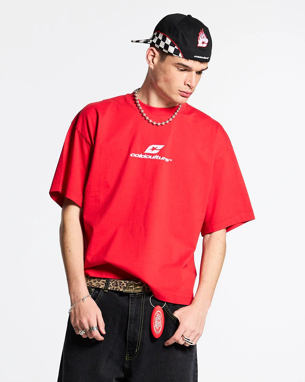 CURVED TEE RACING RED - Image 4