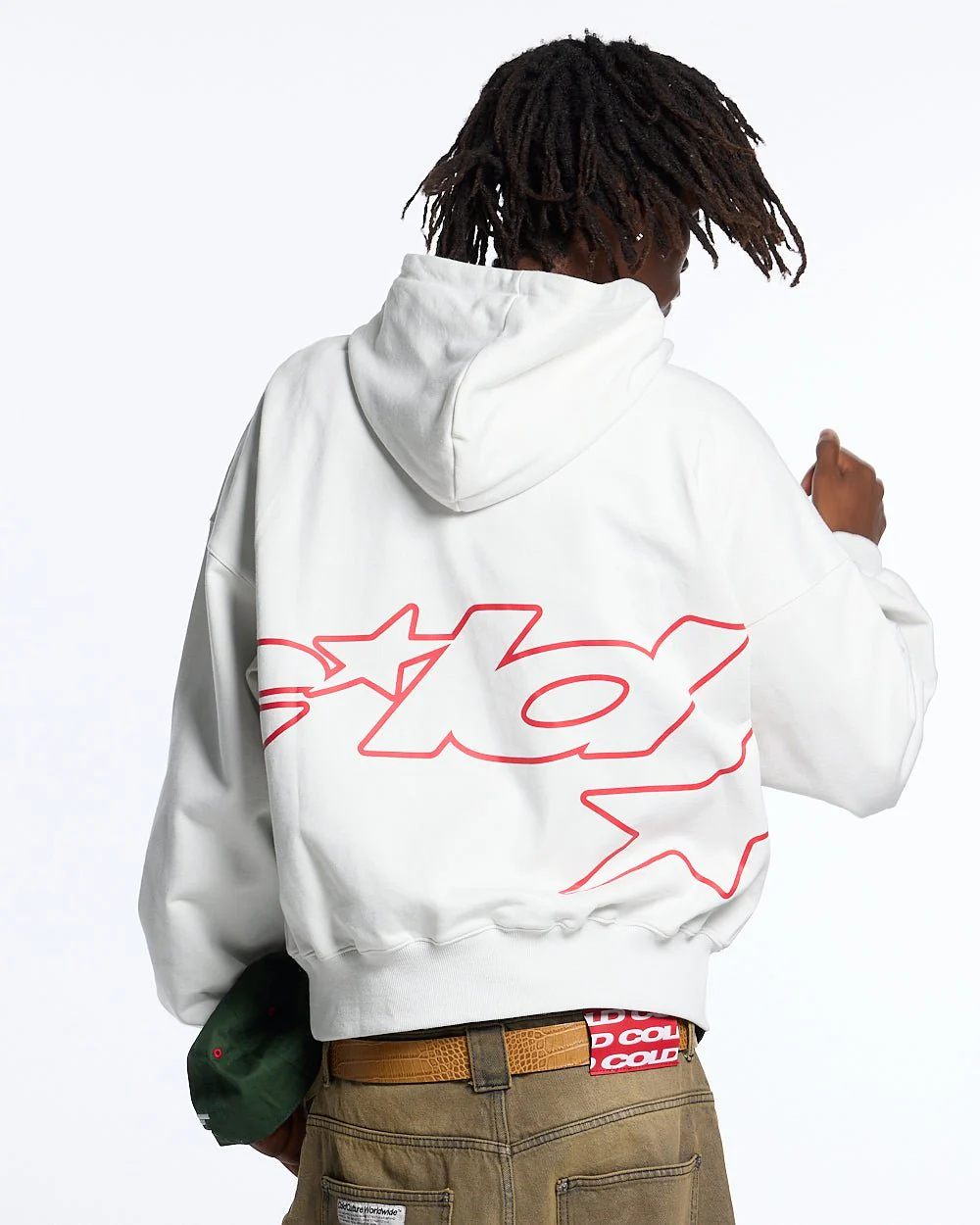 DEFENSE HOODIE LIGHT GREY & RED - Image 2