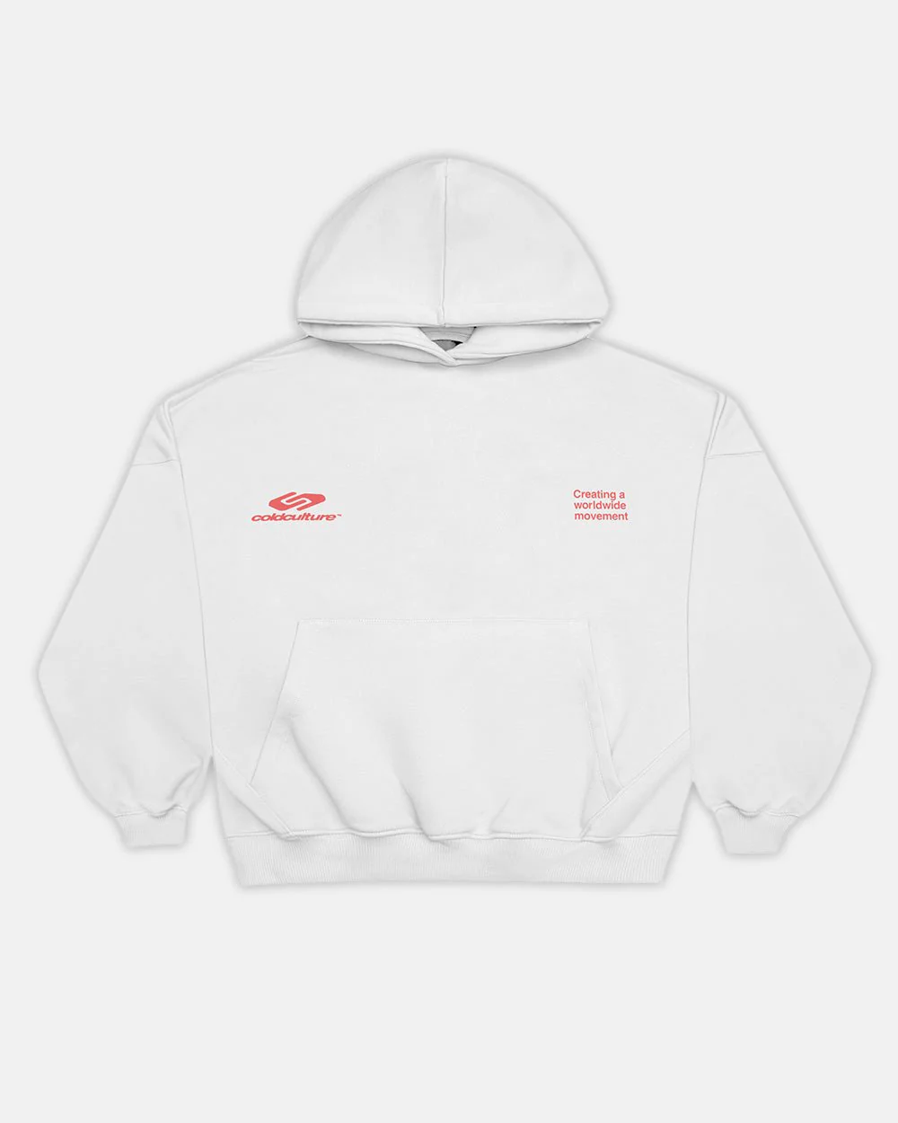 DEFENSE HOODIE LIGHT GREY & RED - Image 3
