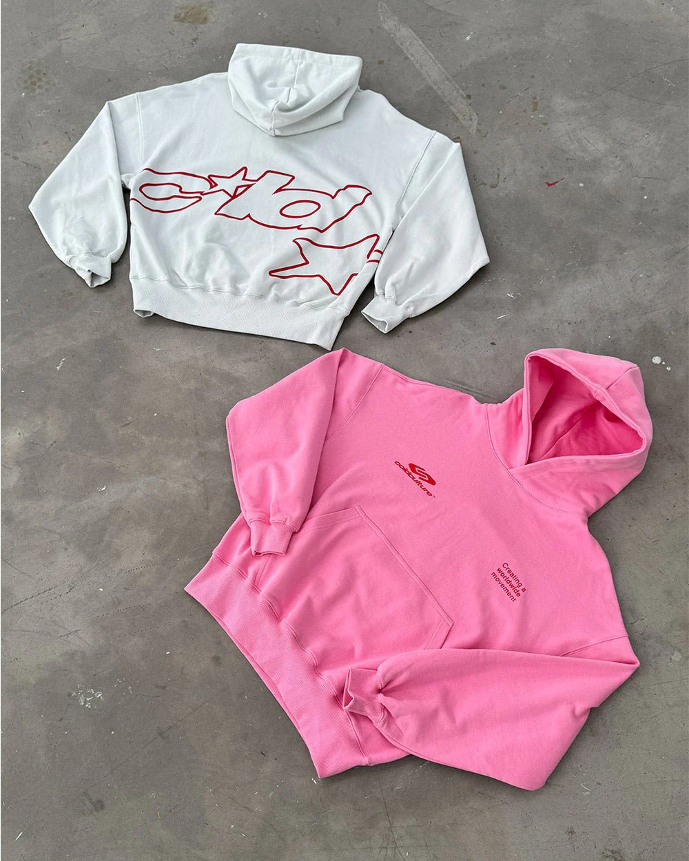 DEFENSE HOODIE LIGHT GREY & RED - Image 7