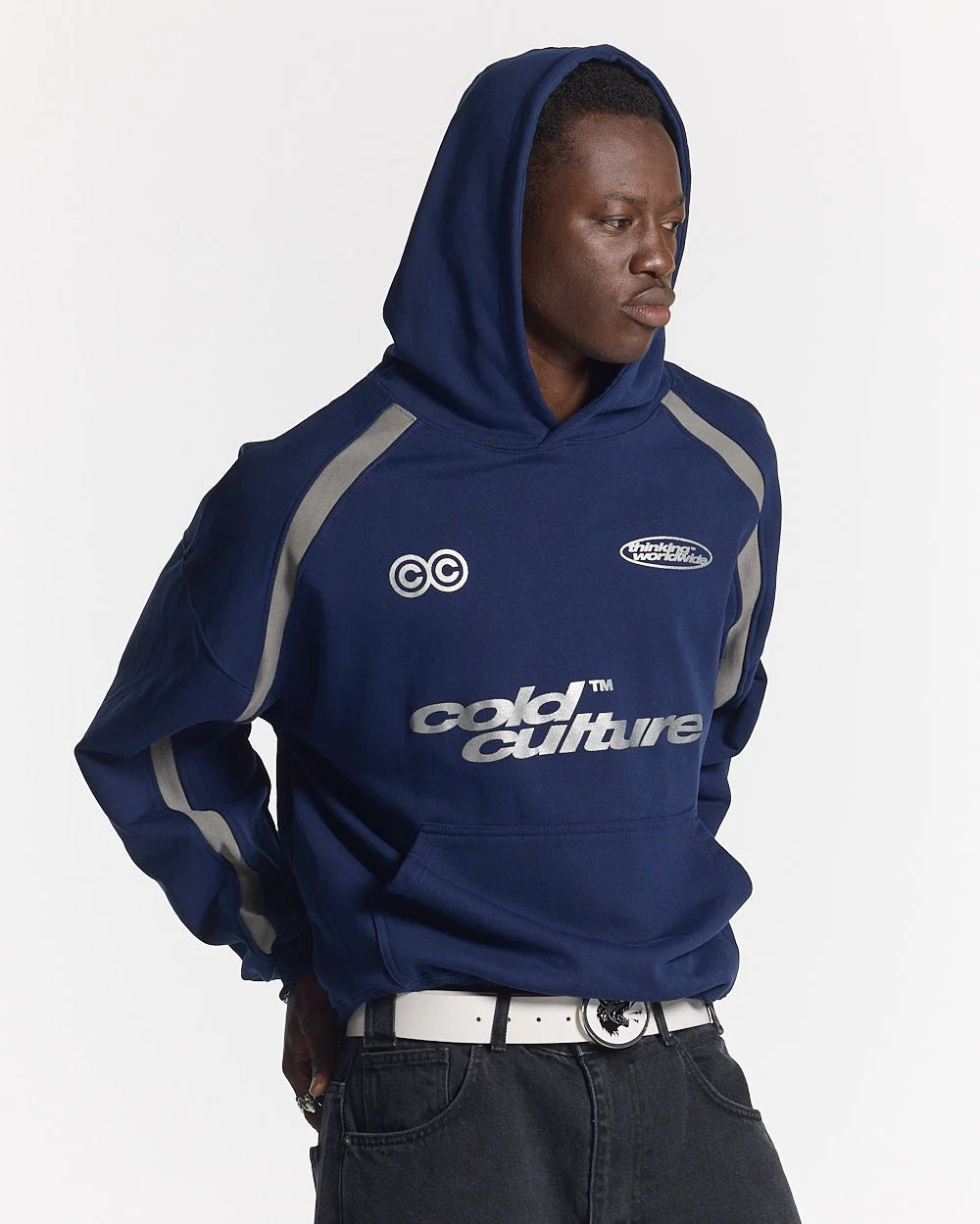 DETAILED HOODIE INDIGO BLUE - Image 2