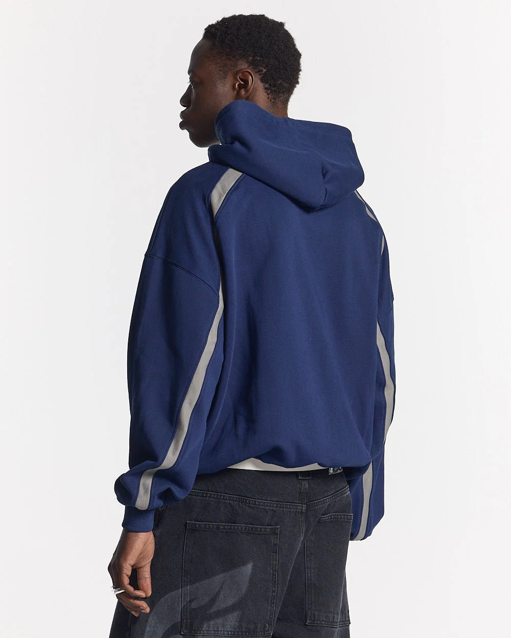DETAILED HOODIE INDIGO BLUE - Image 4