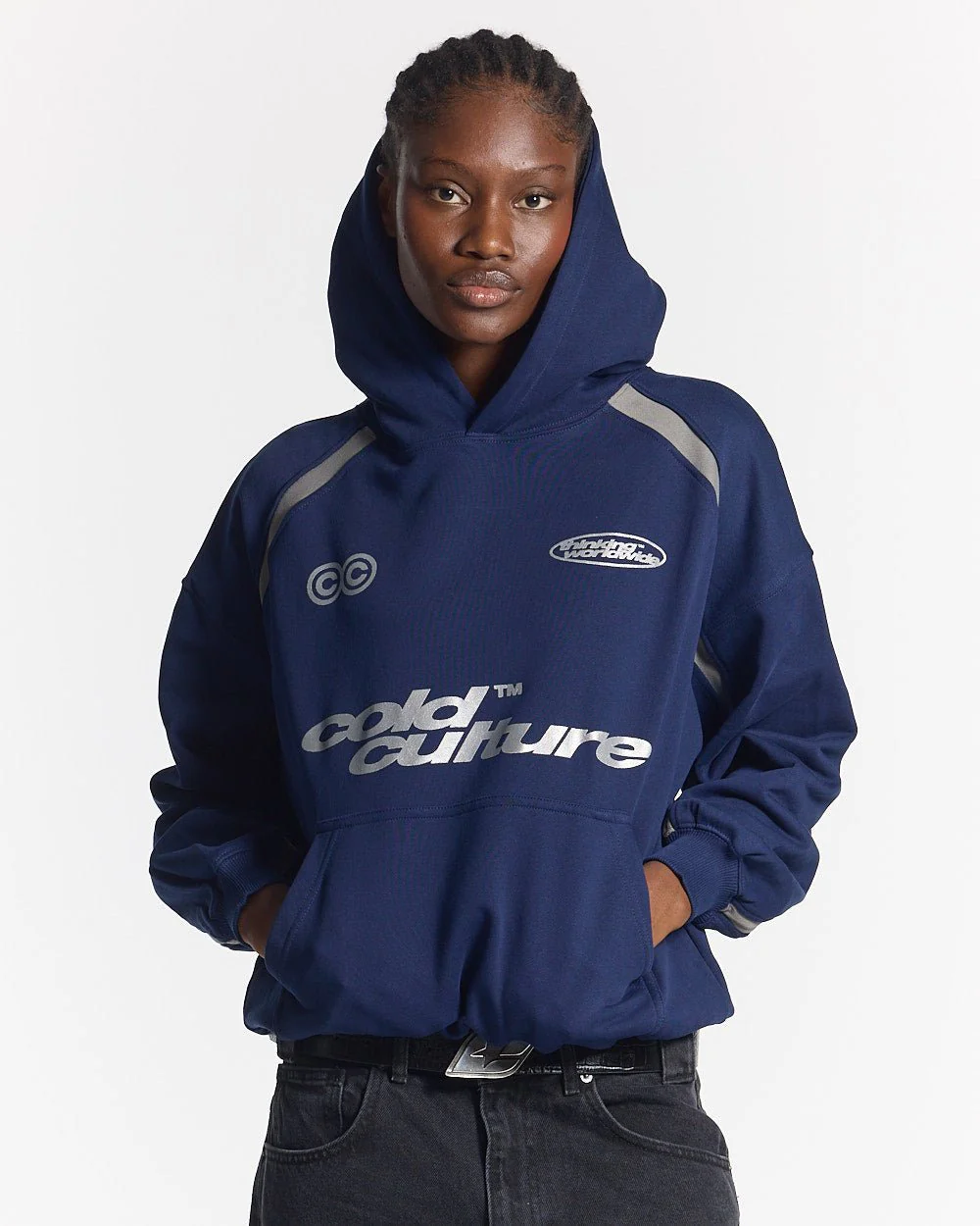 DETAILED HOODIE INDIGO BLUE - Image 5