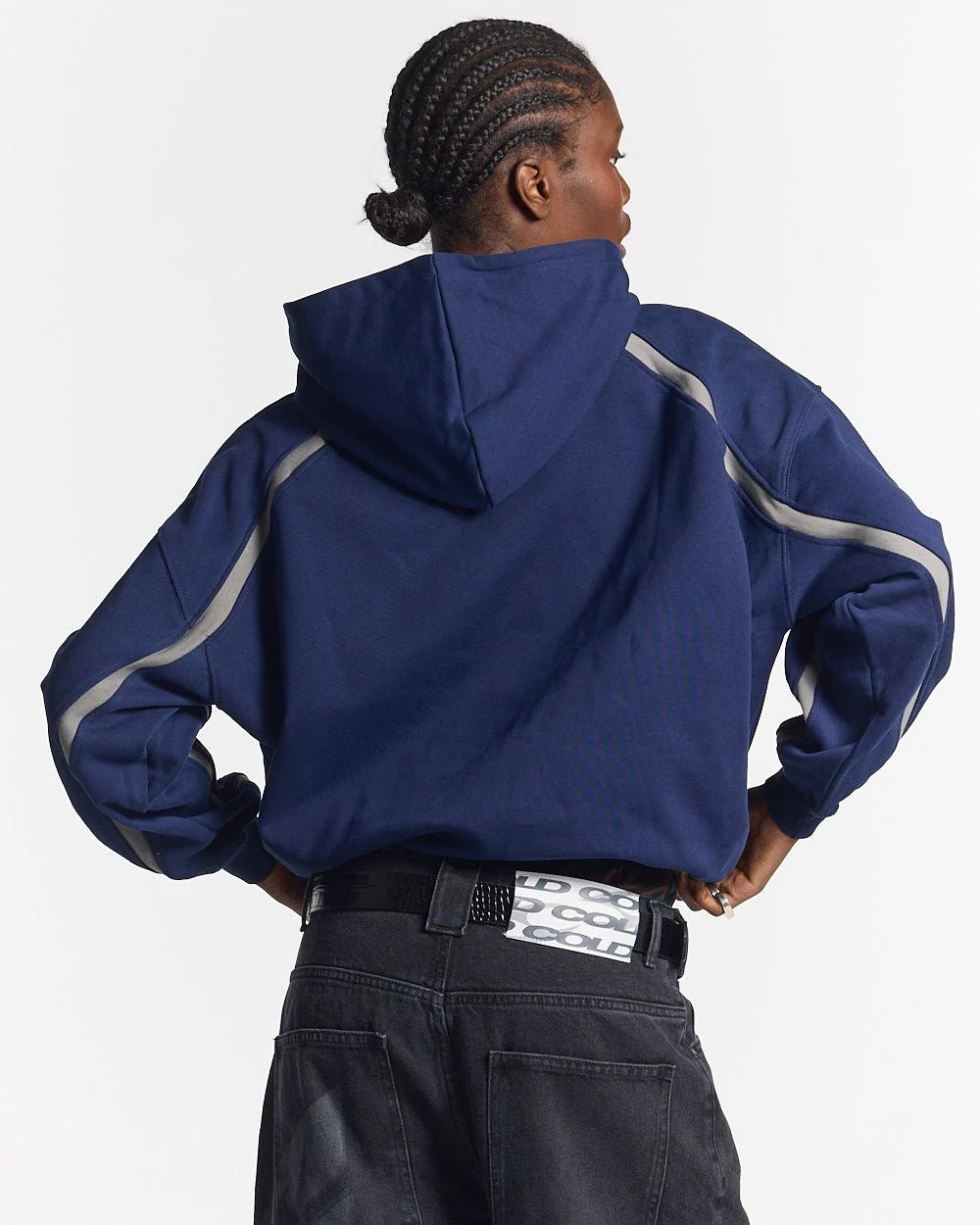 DETAILED HOODIE INDIGO BLUE - Image 6