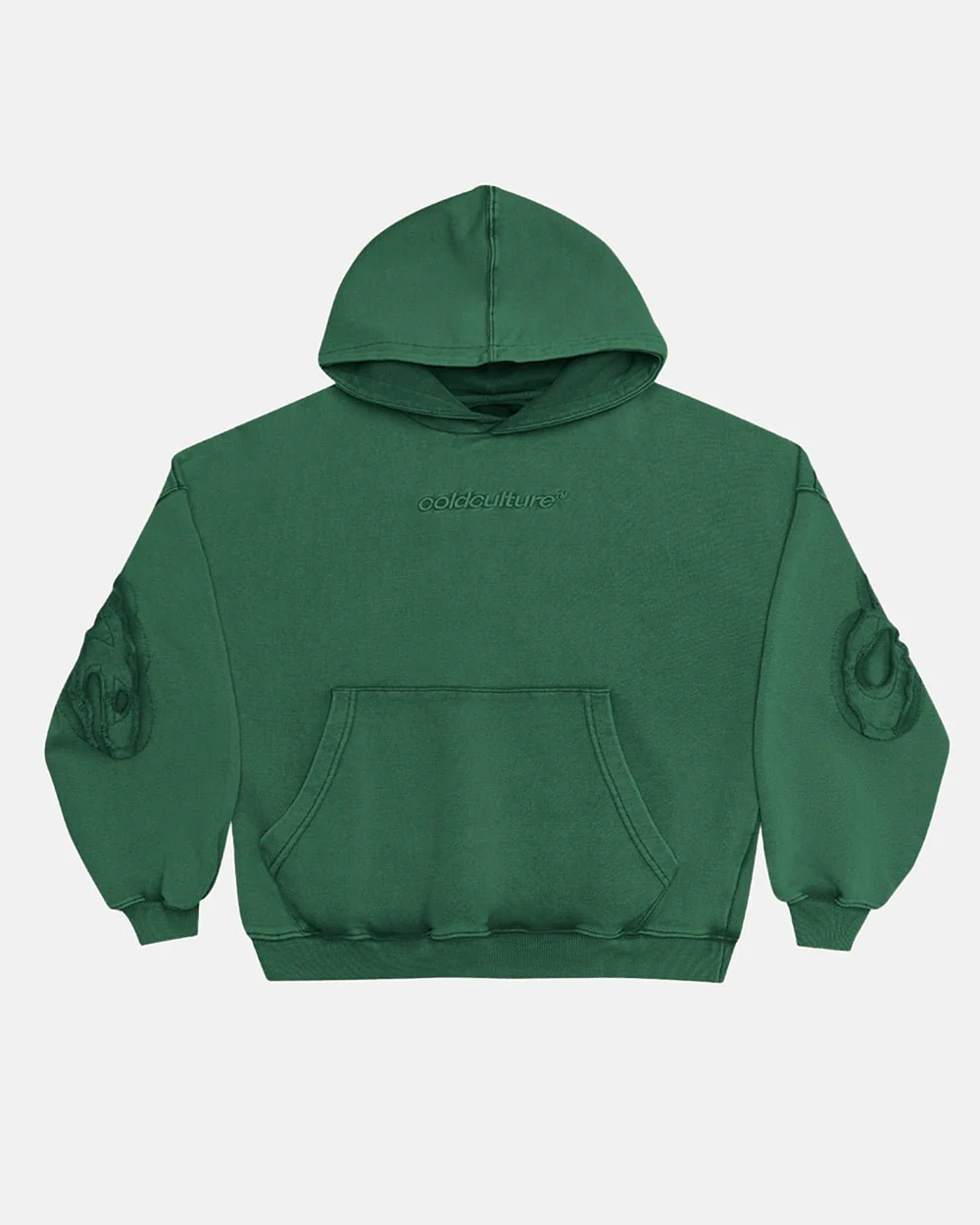 DISTRESS CURVED HOODIE GREEN - Image 4