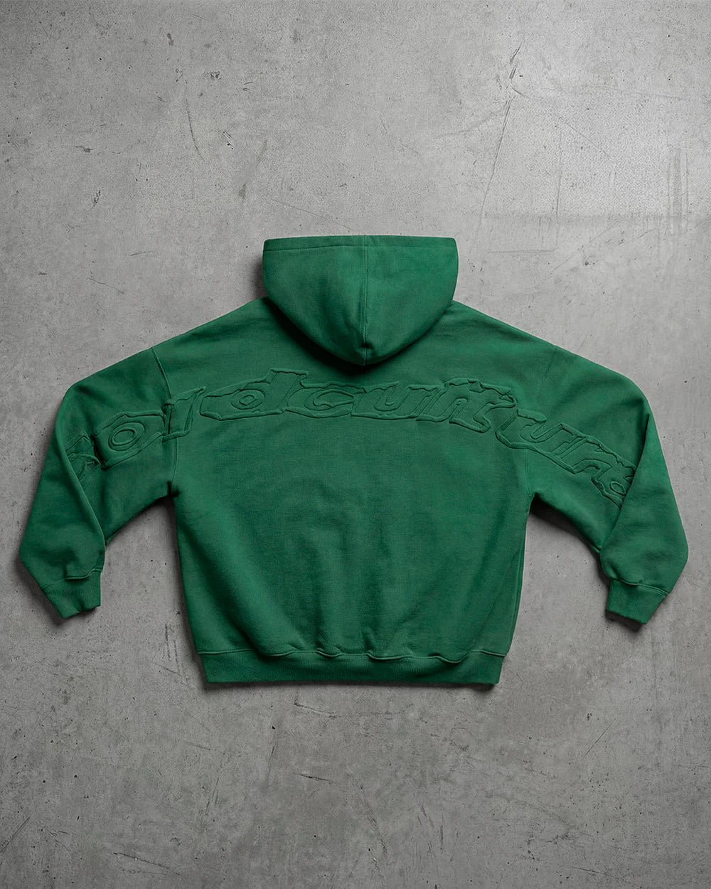 DISTRESS CURVED HOODIE GREEN - Image 7