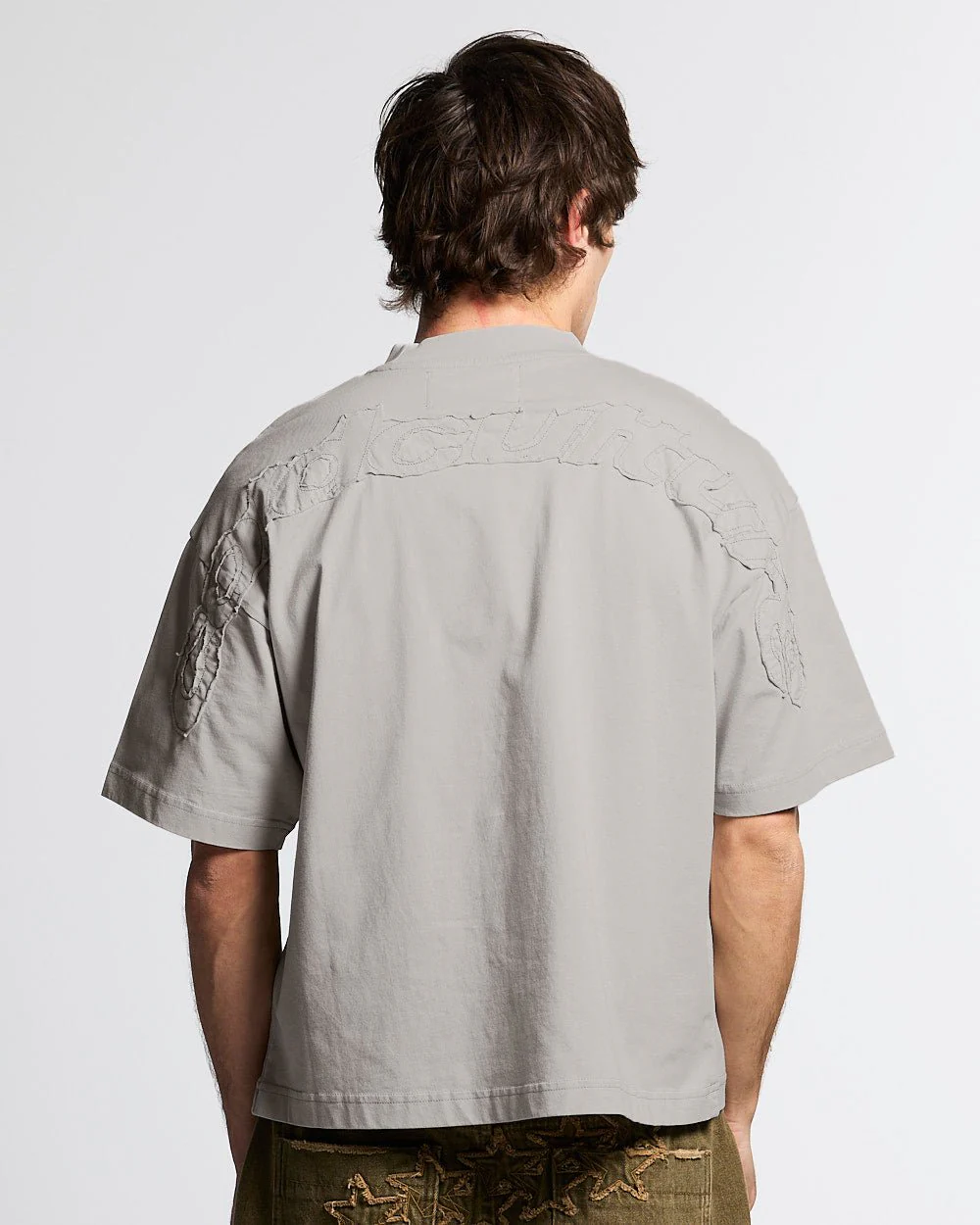 DISTRESS CURVED TEE PEARL GREY - Image 2