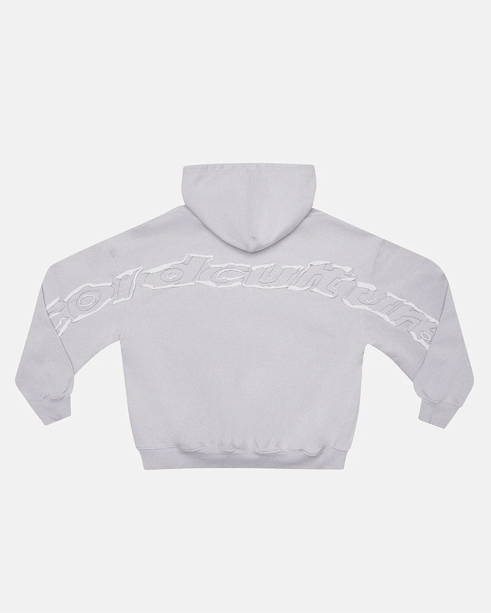 DISTRESS CURVED HOODIE LIGHT GREY