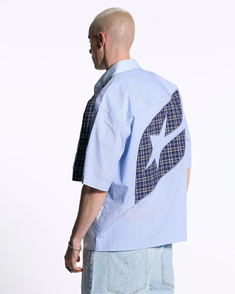 DOUBLE TARTAN SHIRT LIGHT BLUE - Image 3