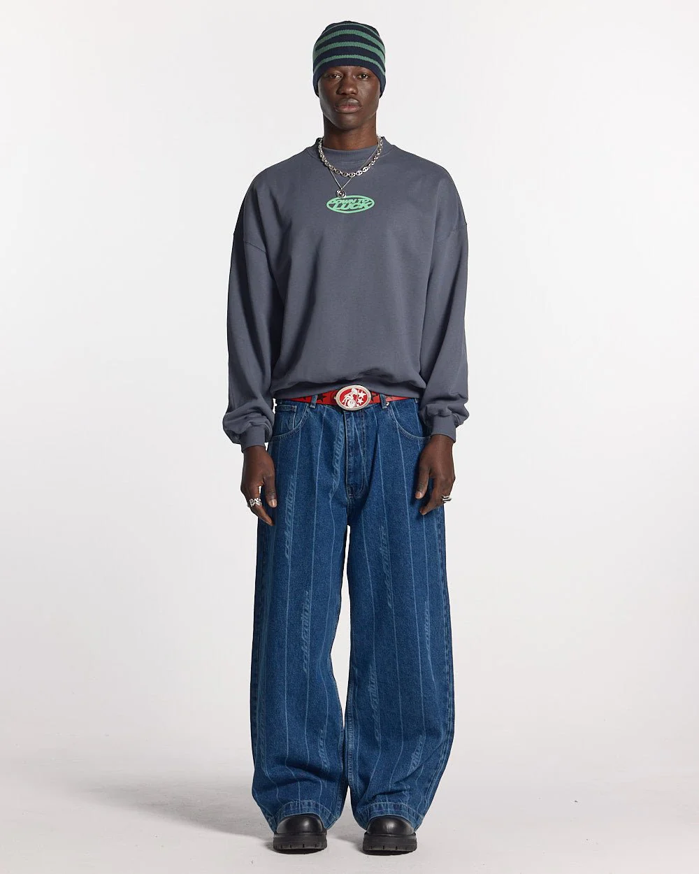 DOWN TO LUCK CREWNECK DARK BLUE - Image 6