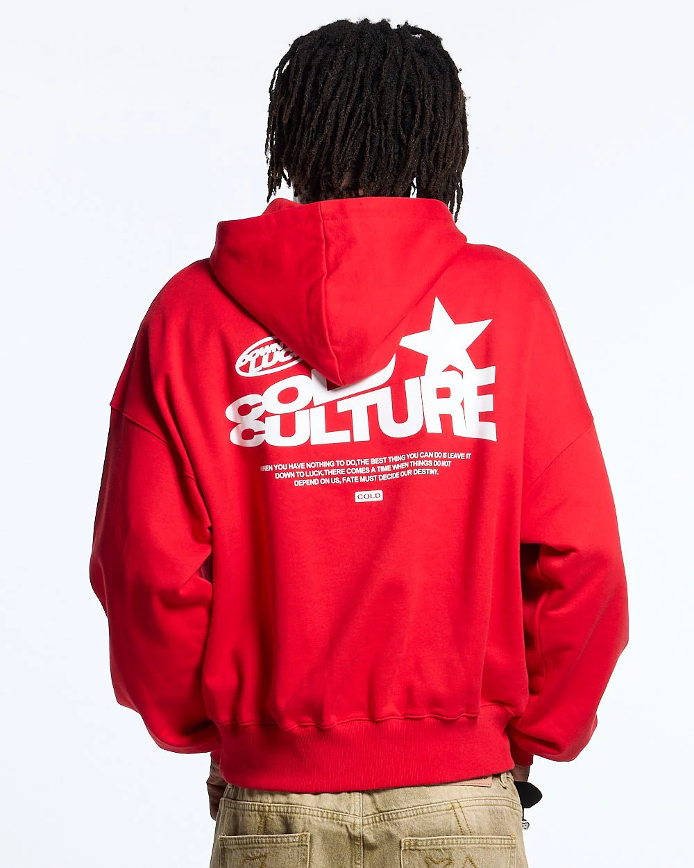 DOWN TO LUCK HOODIE RED - Image 2